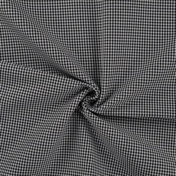 Polyester-Webware Karo in Schwarz/Weiß, Meterware im Detail